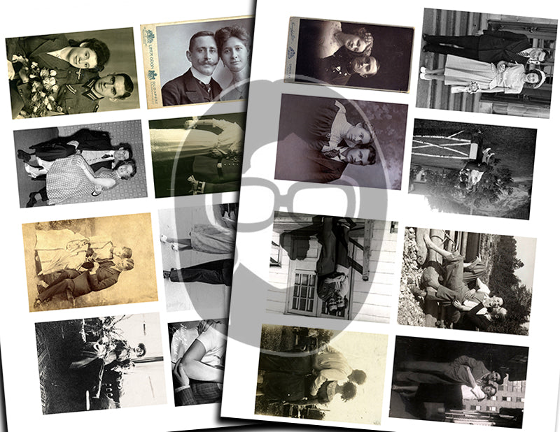 Ephemera Photos, Vintage Couple Photos S#102 -21pg Digi Download- Valentines Printable, Retro and Vintage, Junk Journal Kit, Collage Images