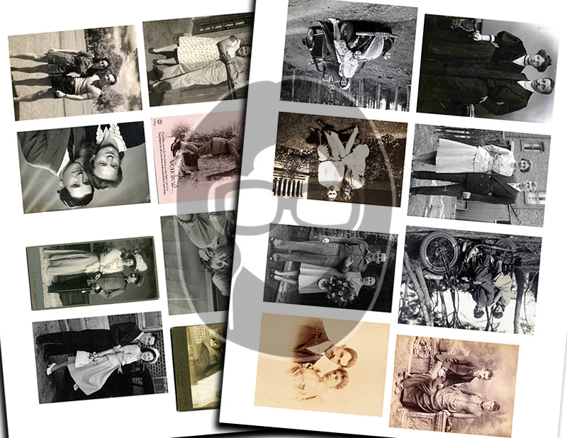 Ephemera Photos, Vintage Couple Photos S#102 -21pg Digi Download- Valentines Printable, Retro and Vintage, Junk Journal Kit, Collage Images
