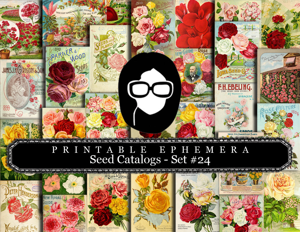 Ephemera Pack - Printable Ephemera Set #24 - Seed Catalogs - 30 Page Instant Download - junk journal kit, journal cards, ephemera paper pack
