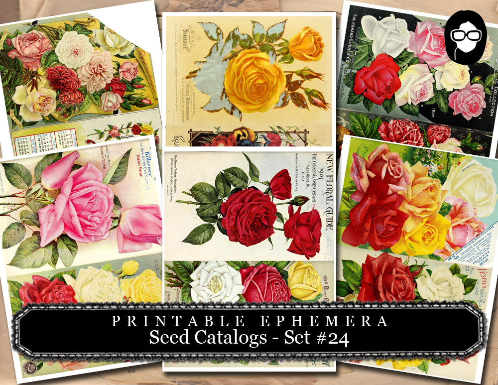 Ephemera Pack - Printable Ephemera Set #24 - Seed Catalogs - 30 Page Instant Download - junk journal kit, journal cards, ephemera paper pack