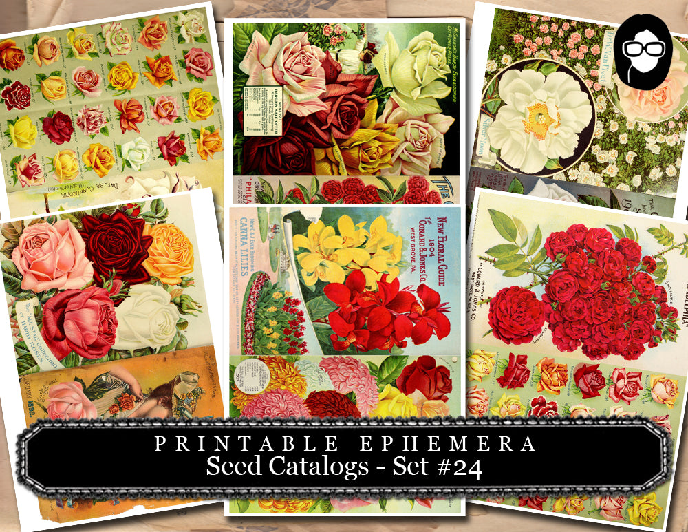 Ephemera Pack - Printable Ephemera Set #24 - Seed Catalogs - 30 Page Instant Download - junk journal kit, journal cards, ephemera paper pack