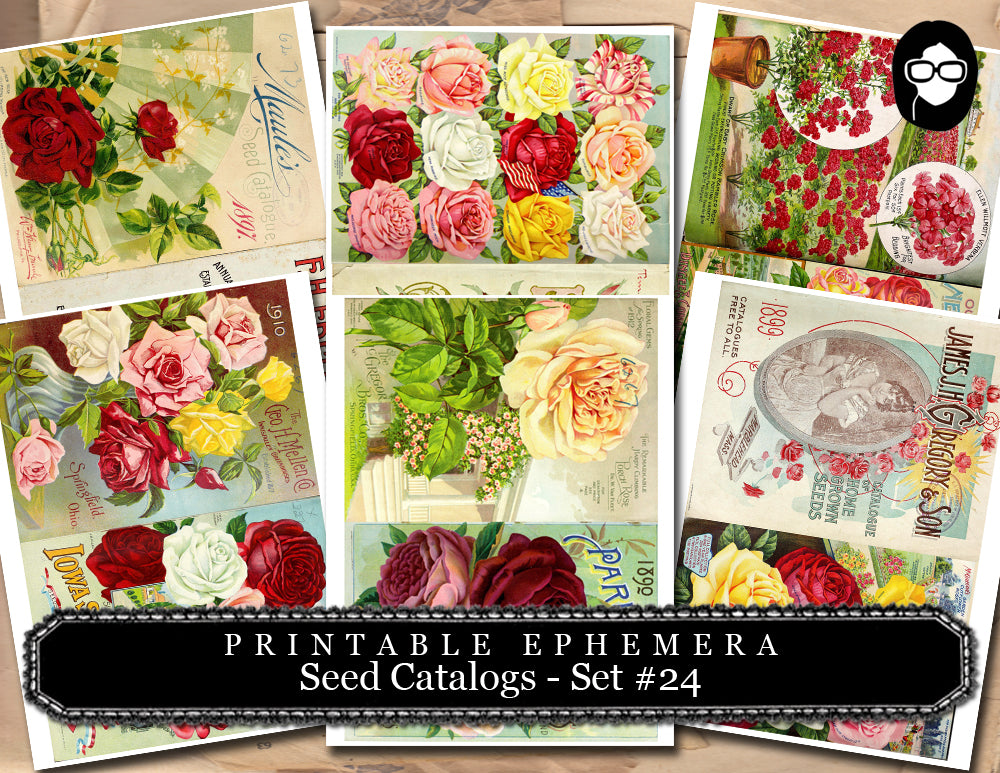 Ephemera Pack - Printable Ephemera Set #24 - Seed Catalogs - 30 Page Instant Download - junk journal kit, journal cards, ephemera paper pack