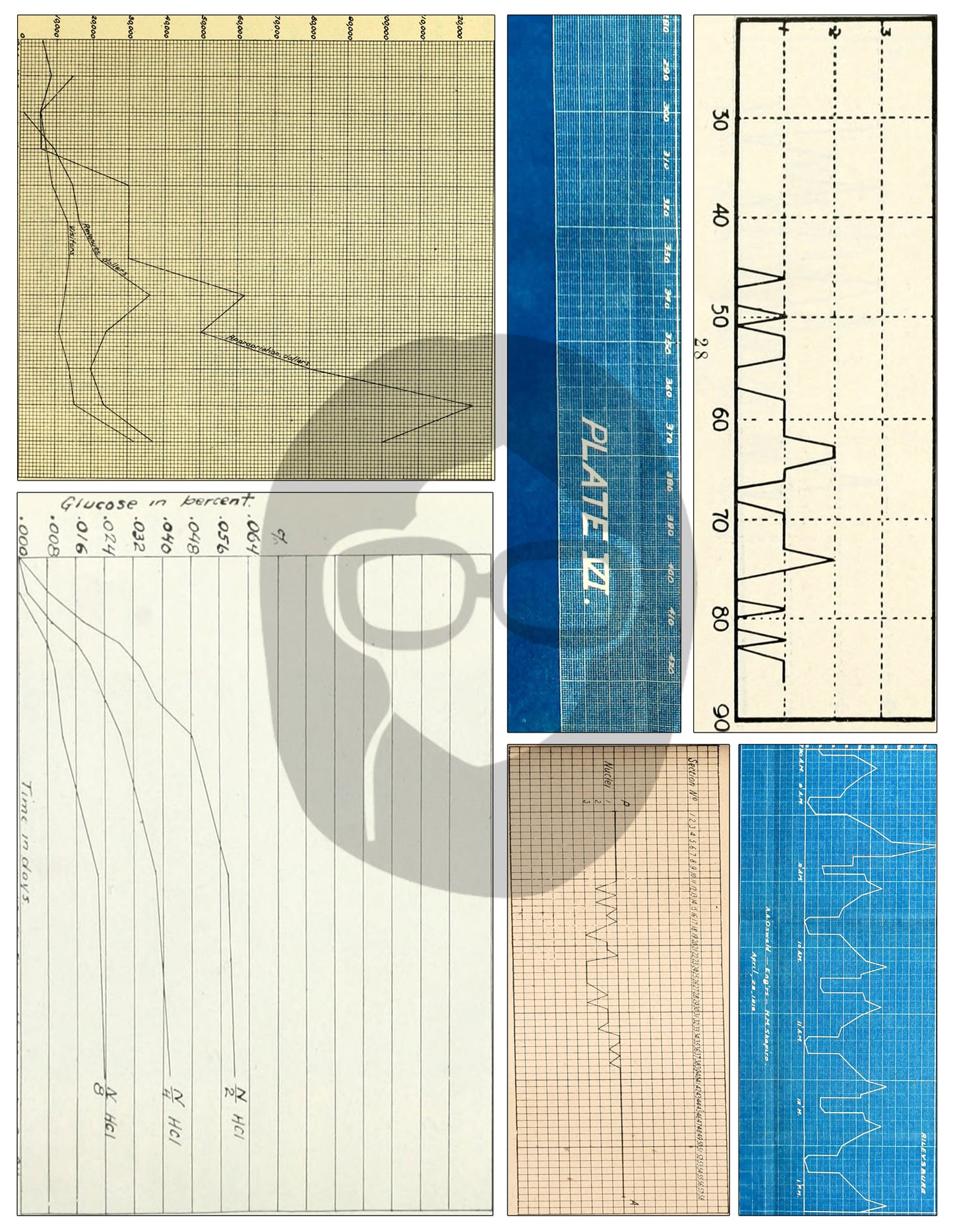 Ephemera Paper Pack - Printable Ephemera Vintage Graphs Set #50 - 12 Pg Instant Download - blank journal cards, junk journal kit