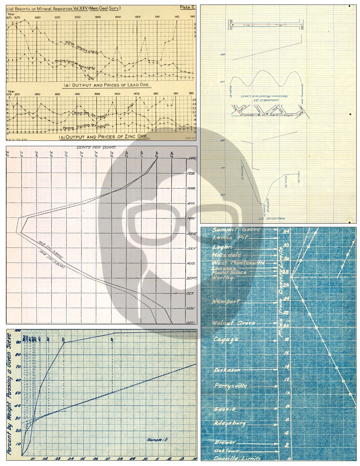 Ephemera Paper Pack - Printable Ephemera Vintage Graphs Set #50 - 12 Pg Instant Download - blank journal cards, junk journal kit