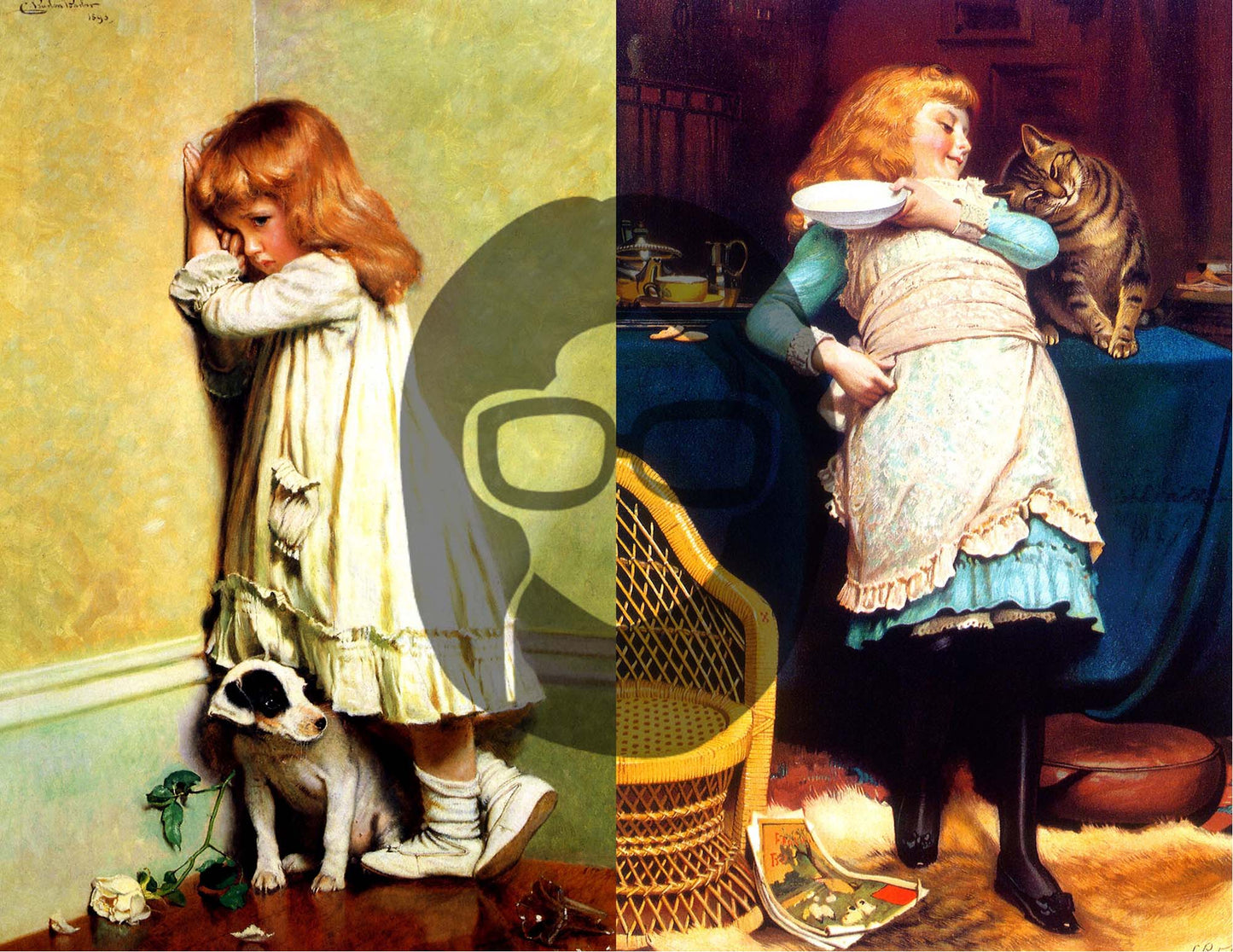 Digital Journal Kits - Printable Ephemera Set #63 Vintage Paintings of Children - 24 Pg Instant Download, ephemera kit, blank journal cards