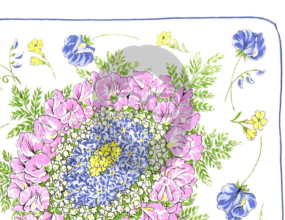 Vintage Floral Hankies - Printable Ephemera Set #67 - 18 Page Instant Download - junk journal kit, ladies hanky, slow stitch