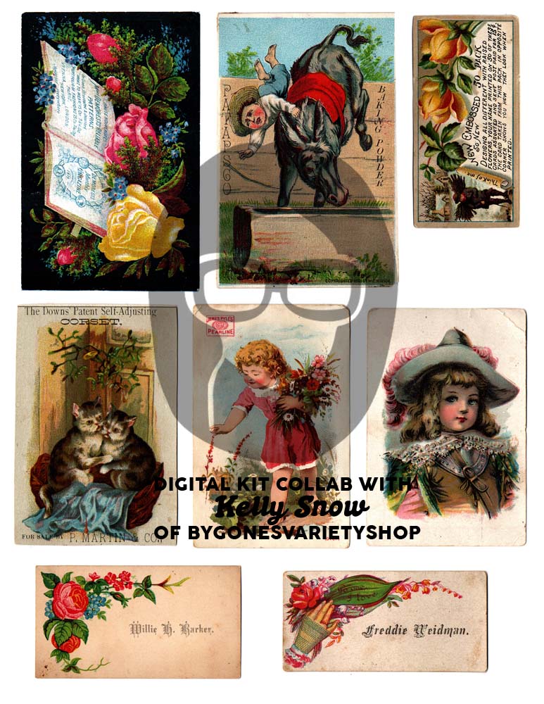 Printable Ephemera Pack - Vintage Calling Cards - Set #82 - 10 Page Instant Download - junk journal kit, collage paper ephemera digital pack