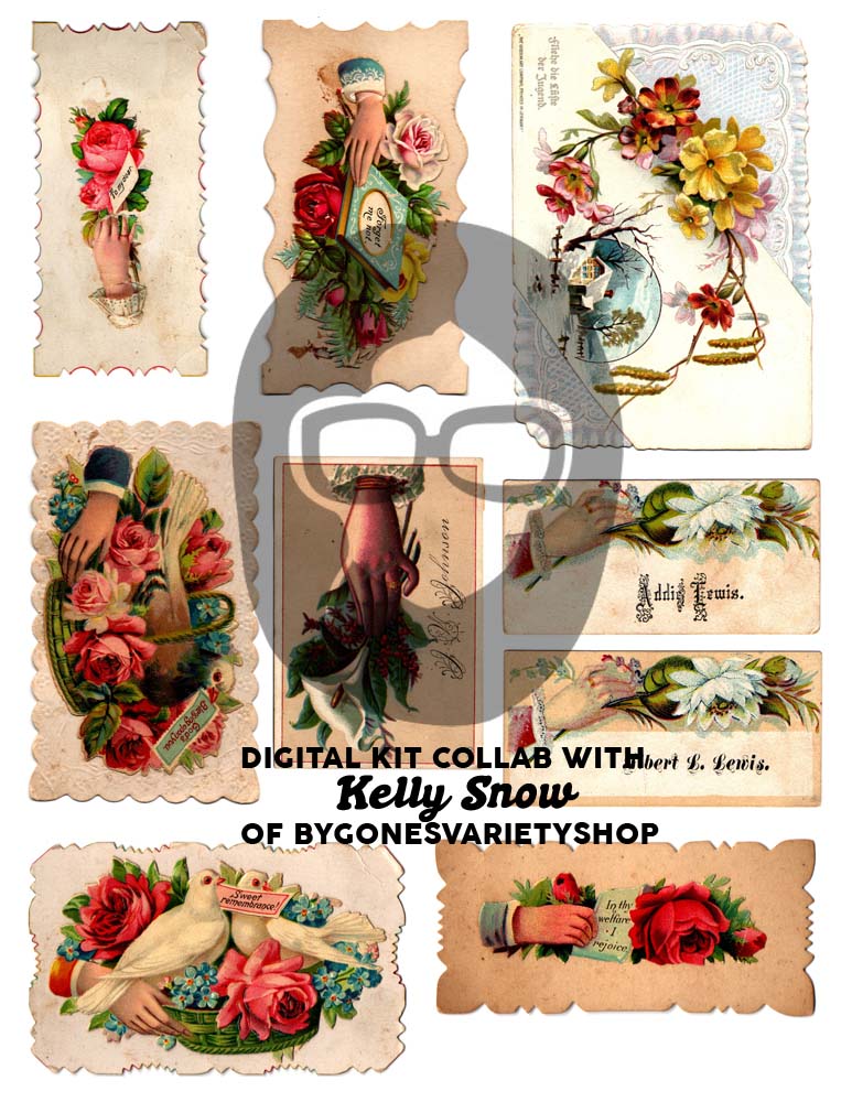 Printable Ephemera Pack - Vintage Calling Cards - Set #82 - 10 Page Instant Download - junk journal kit, collage paper ephemera digital pack