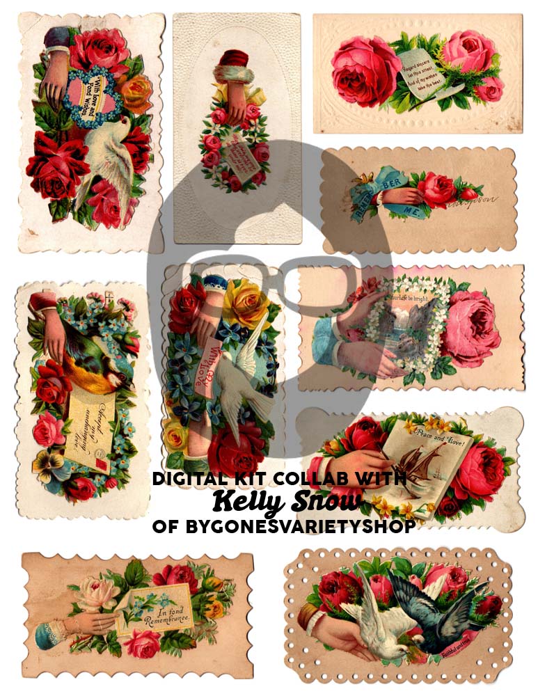 Printable Ephemera Pack - Vintage Calling Cards - Set #82 - 10 Page Instant Download - junk journal kit, collage paper ephemera digital pack