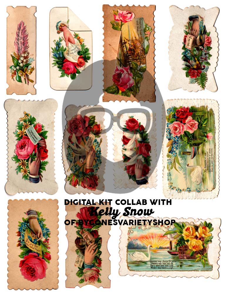 Printable Ephemera Pack - Vintage Calling Cards - Set #82 - 10 Page Instant Download - junk journal kit, collage paper ephemera digital pack