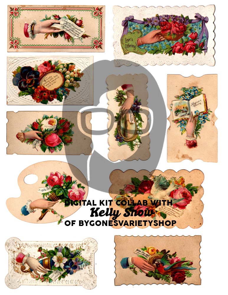 Printable Ephemera Pack - Vintage Calling Cards - Set #82 - 10 Page Instant Download - junk journal kit, collage paper ephemera digital pack