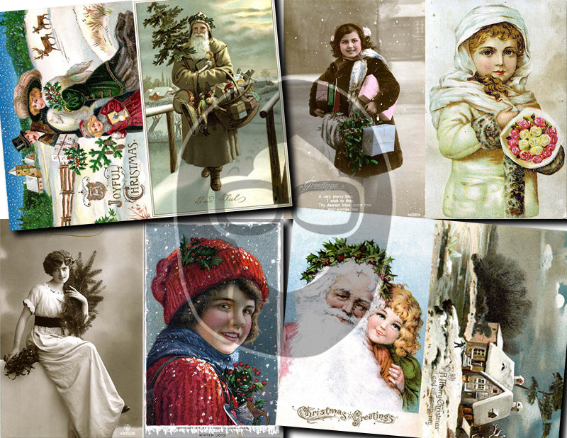 Christmas digital download - Ephemera Set #85 - 30 Pg download - Christmas journal kits, Retro Christmas journal pages, ephemera pack