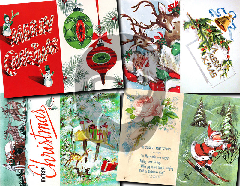 Christmas digital download - Ephemera Set #85 - 30 Pg download - Christmas journal kits, Retro Christmas journal pages, ephemera pack