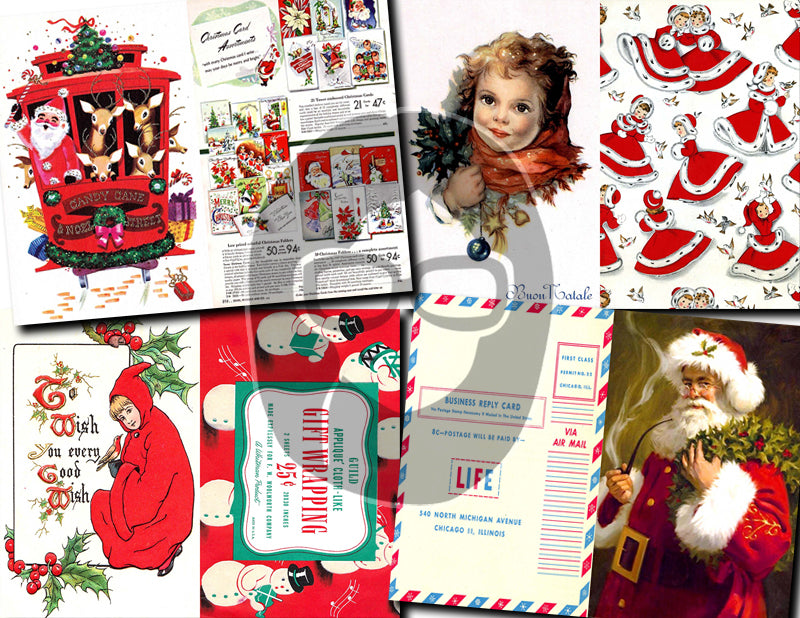 Christmas digital download - Ephemera Set #86 - 30 Pg download - Christmas journal kits, Retro Christmas journal pages, ephemera pack