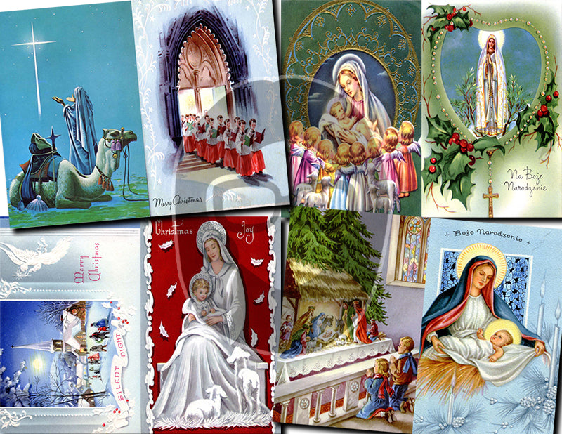 Bible Journal Ephemera, Printable Vintage Christmas -30pg Digital Download- Junk Journal Kit, Nativity Scene, Jesus and Cross,Faith Inspired
