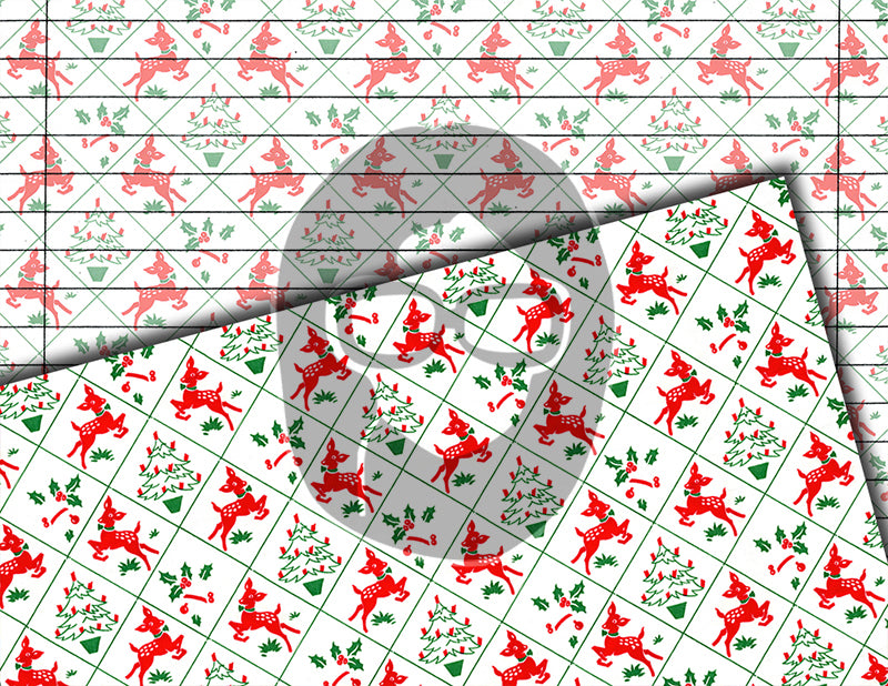 Christmas Journal Pages, Retro Wrapping Paper -32pg Digital Download- Journaling Vintage Ephemera, Santa Claus, December Journal Pages