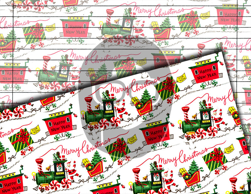 Retro Wrapping Paper, Junk Journal Pages -34pg Digital Download- Printable Lined Paper, Ephemera Background, Santa digital background