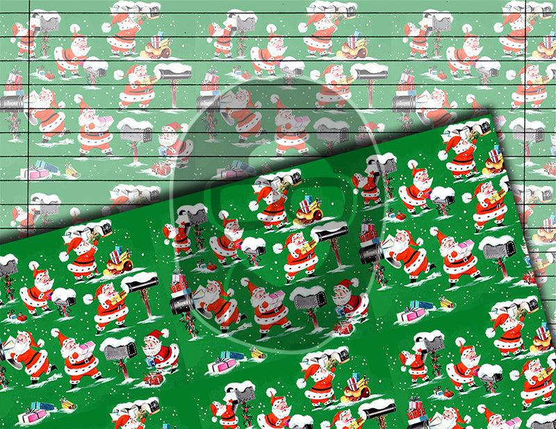 Retro Wrapping Paper, Junk Journal Pages -34pg Digital Download- Printable Lined Paper, Ephemera Background, Santa digital background