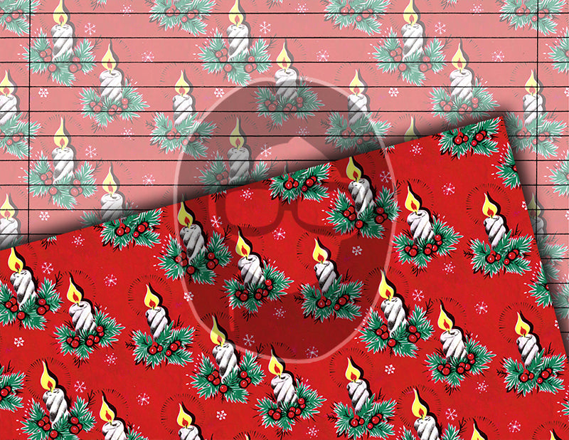 Christmas Journal Pages, Retro Wrapping Paper -34pg Digital Download- Journaling Vintage Ephemera, Santa Claus, December Journal Pages