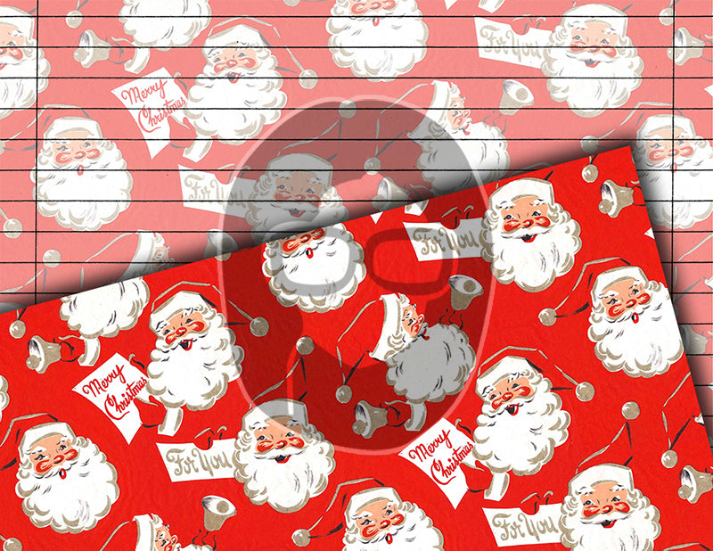 Christmas Journal Pages, Retro Wrapping Paper -34pg Digital Download- Journaling Vintage Ephemera, Santa Claus, December Journal Pages