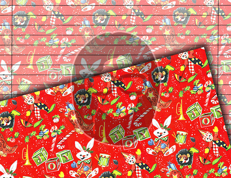Christmas Journal Pages, Retro Wrapping Paper -34pg Digital Download- Journaling Vintage Ephemera, Santa Claus, December Journal Pages
