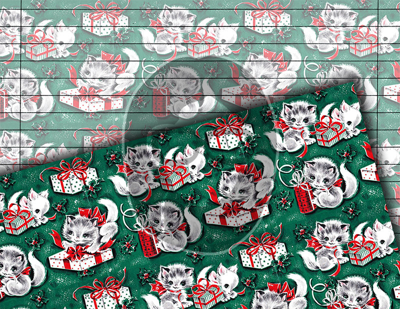 Christmas Journal Pages, Retro Wrapping Paper -34pg Digital Download- Journaling Vintage Ephemera, Santa Claus, December Journal Pages