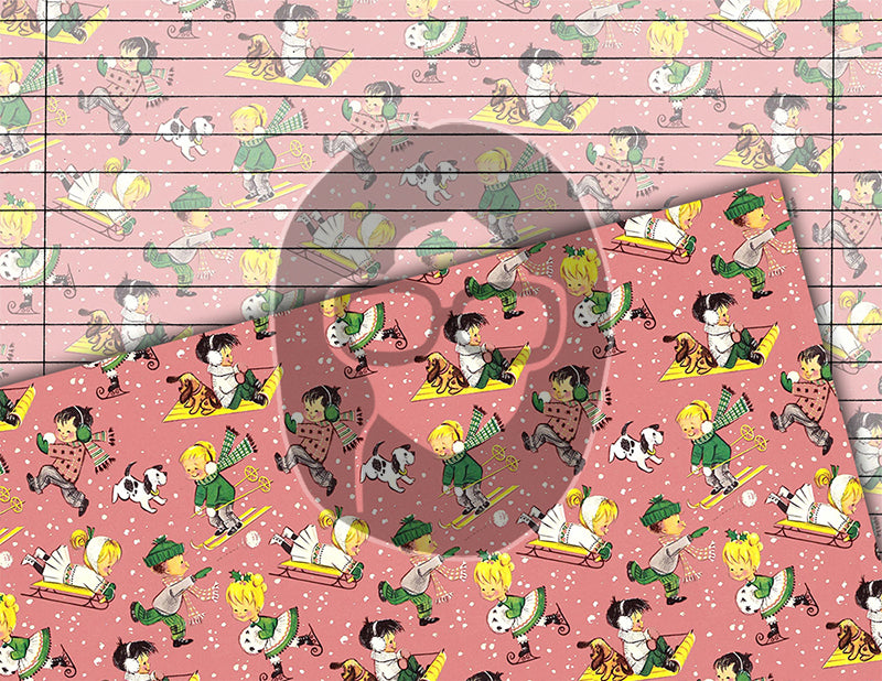 Pink Christmas, Junk Journal Printable Pages -20pg Digital Download- Retro Wrapping Paper, Ephemera Paper Pack, December Daily Kit, Lined