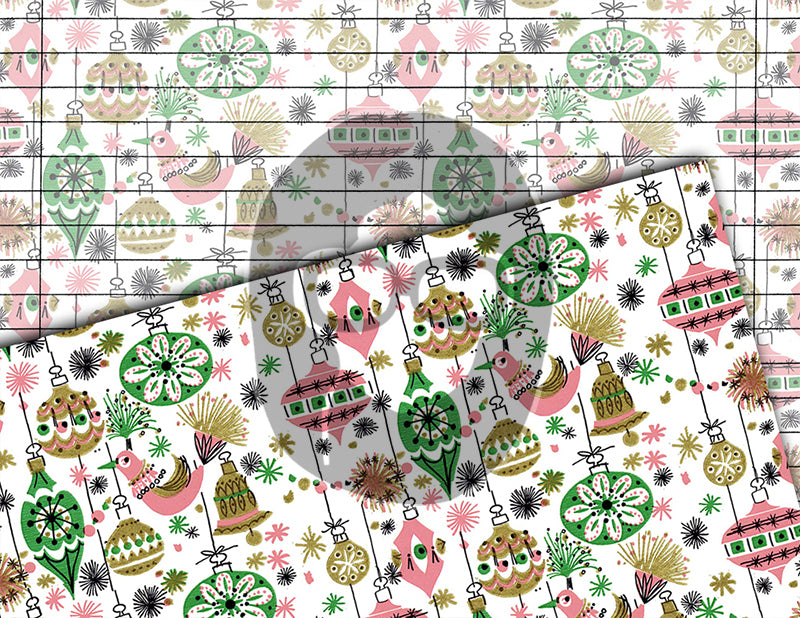 Pink Christmas, Printable Vintage Paper -20pg Digital Download- Junk Journal Pages, Retro Xmas, Ephemera Paper Pack, Retro Wrapping Paper