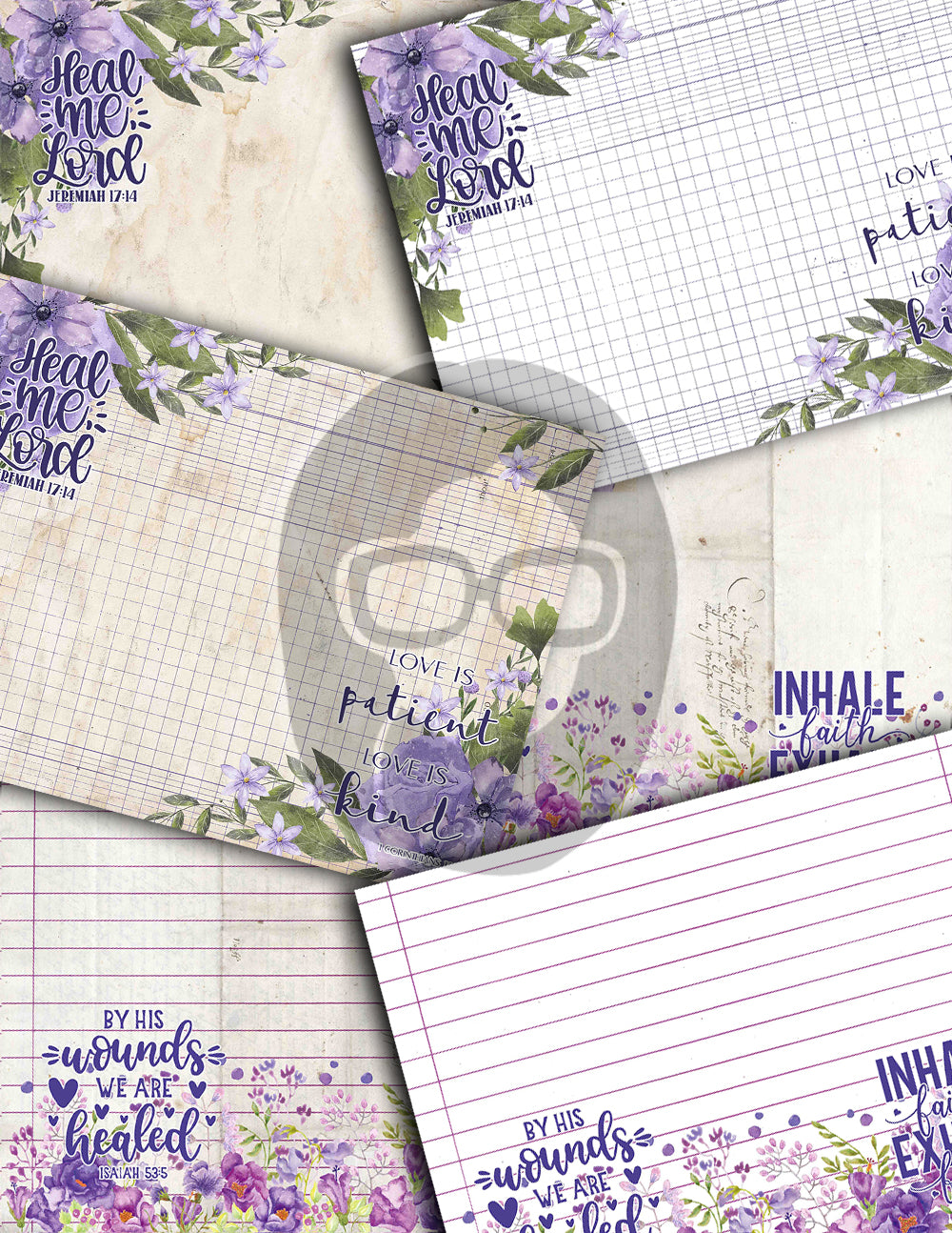 Bible Journaling Printables, Junk Journal Pages -36pg Digital Download- Prayer Quotes, Christian Verses, Devotional Kit, Faith Encouragement