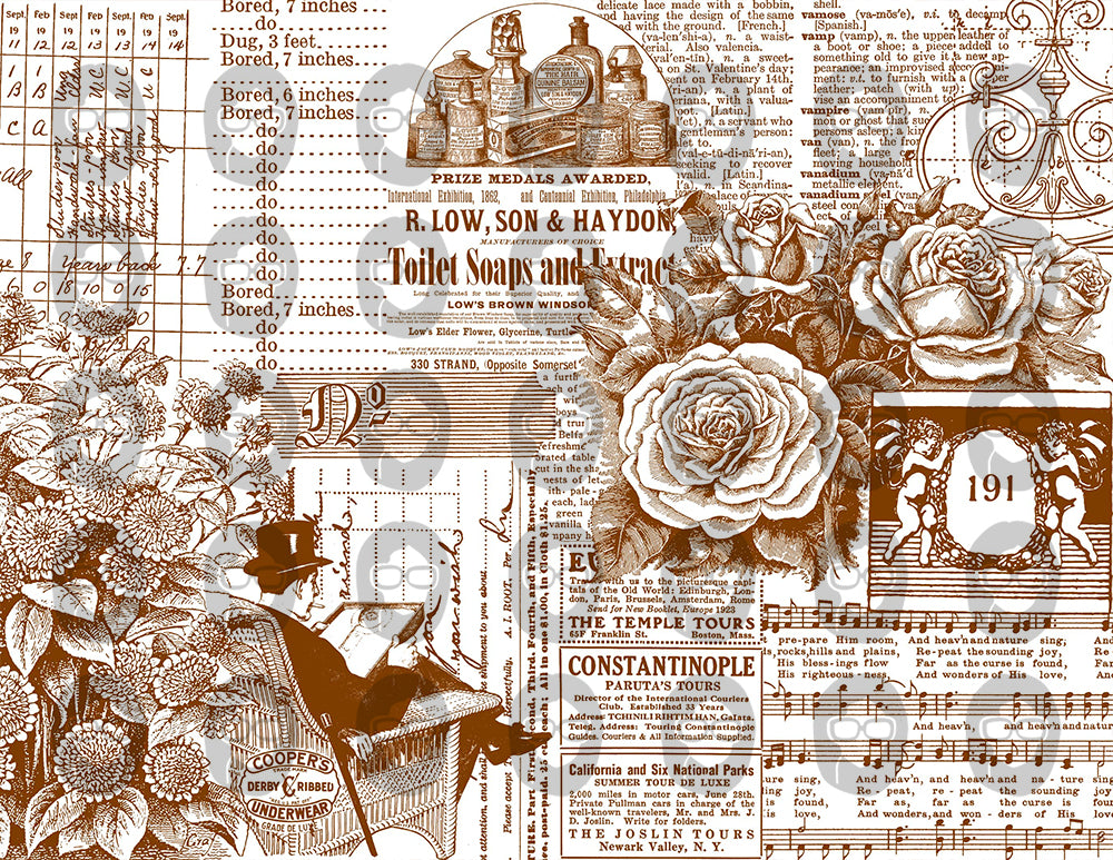 Printable Journal Pages, Ephemera Collage Kit -9 Pg Instant Downloads- Vintage Art, Ephemera for Decoupage, Collage Sheets, Vintage Paper