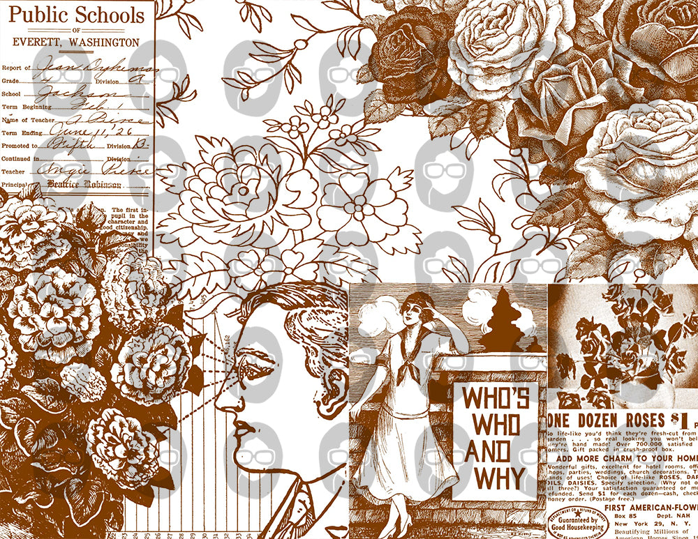 Printable Journal Pages, Ephemera Collage Kit -9 Pg Instant Downloads- Vintage Art, Ephemera for Decoupage, Collage Sheets, Vintage Paper