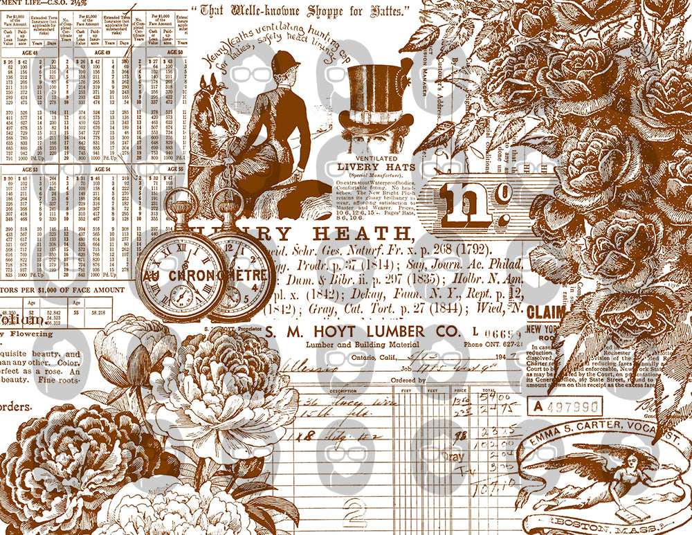 Printable Journal Pages, Ephemera Collage Kit -9 Pg Instant Downloads- Vintage Art, Ephemera for Decoupage, Collage Sheets, Vintage Paper