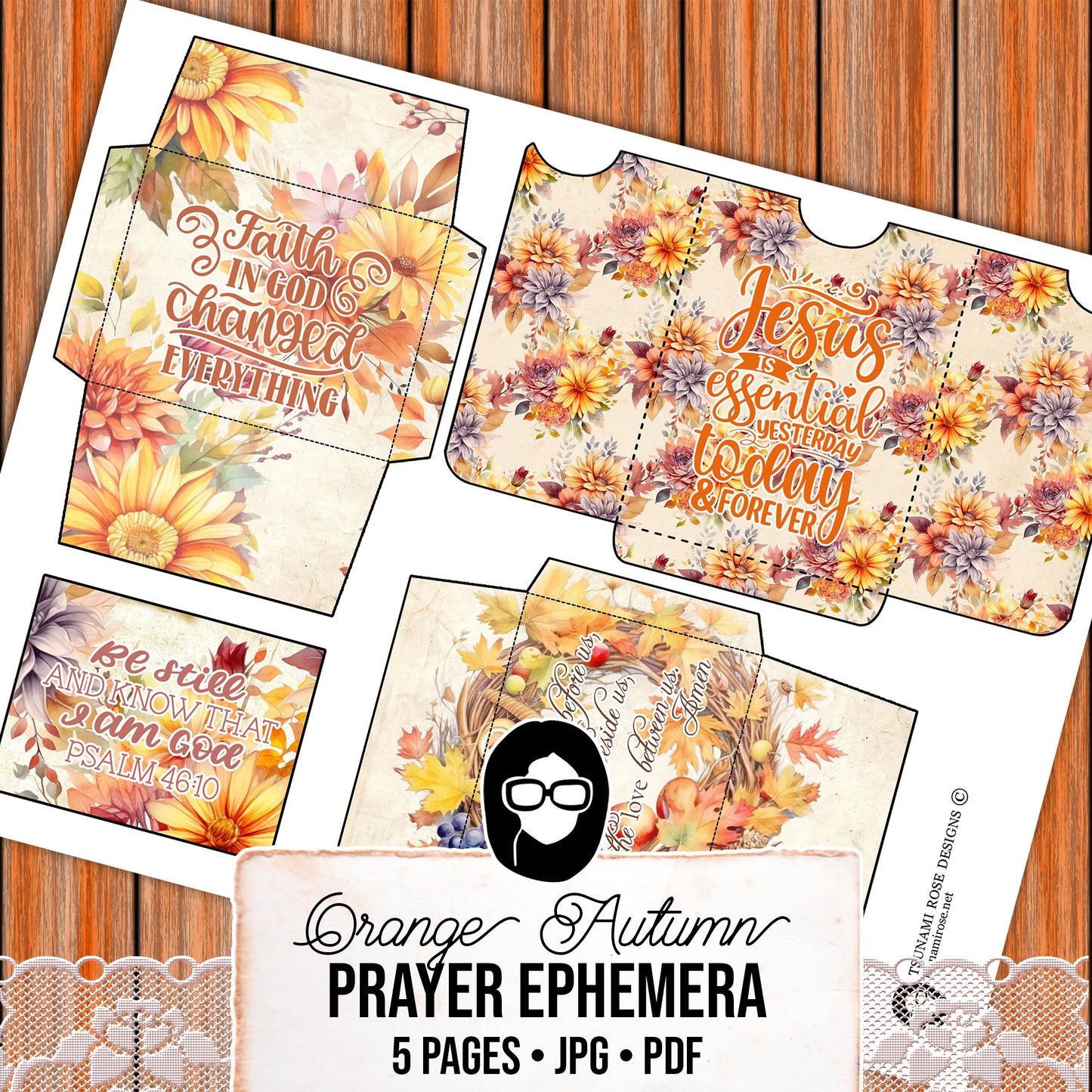 Faith Junk Journal Kit, Scripture Ephemera, Fall Digital Ephemera -5pg Digital Download- Religious Cards, Prayer Quotes, Bible Verse Cards