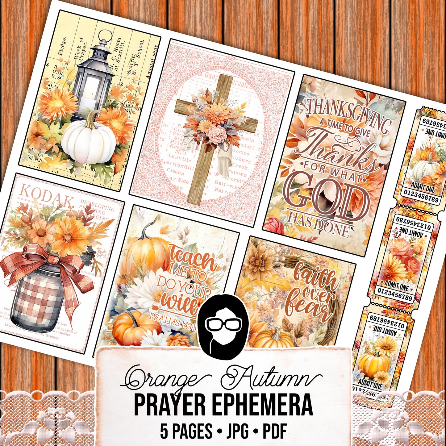 Faith Junk Journal Kit, Scripture Ephemera, Fall Digital Ephemera -5pg Digital Download- Religious Cards, Prayer Quotes, Bible Verse Cards