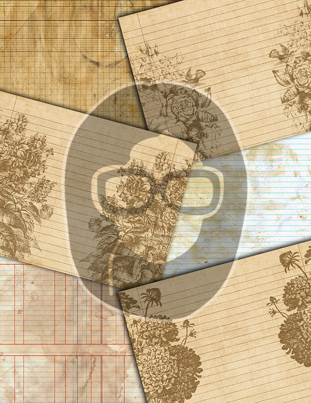 Junk Journal Starter Kit, Neutral Journal Ephemera, Bundle #4 -37pg Digital Download- Cards, Pockets, Tags, Envelopes, Printable Vintage Art