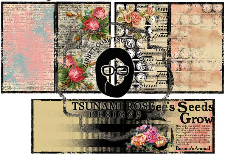 Grungy Pages Digital – Polished Lackluster - 25 Journal Pages, grungy digital pages, lined notebook, floral journals, journaling pages