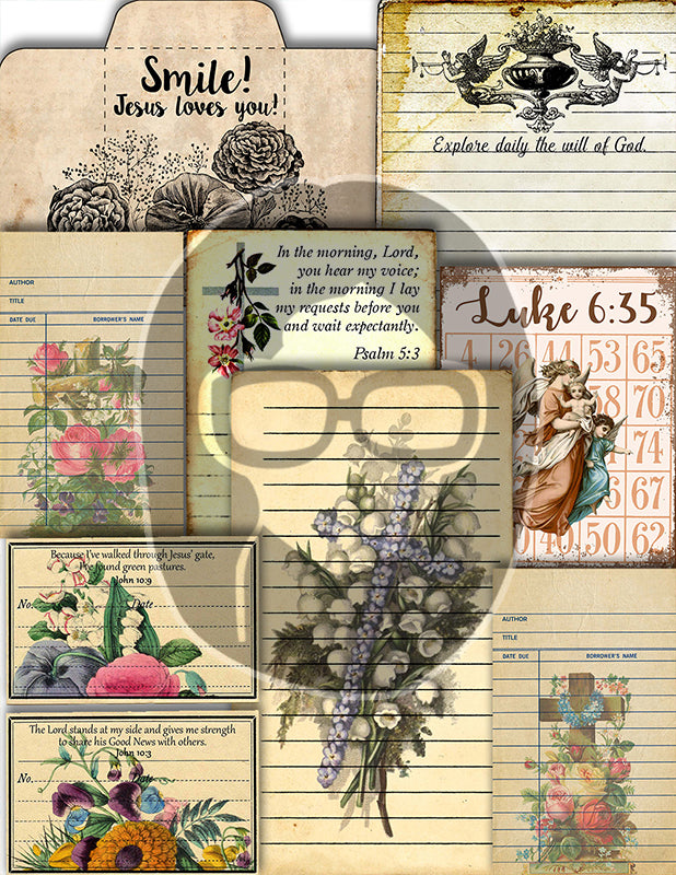 Scripture Journal Printable, Religious Quotes -39pg Digital Download- Faith Inspired, Catholic Notecards, Affirmation Cards, Devotional Kits