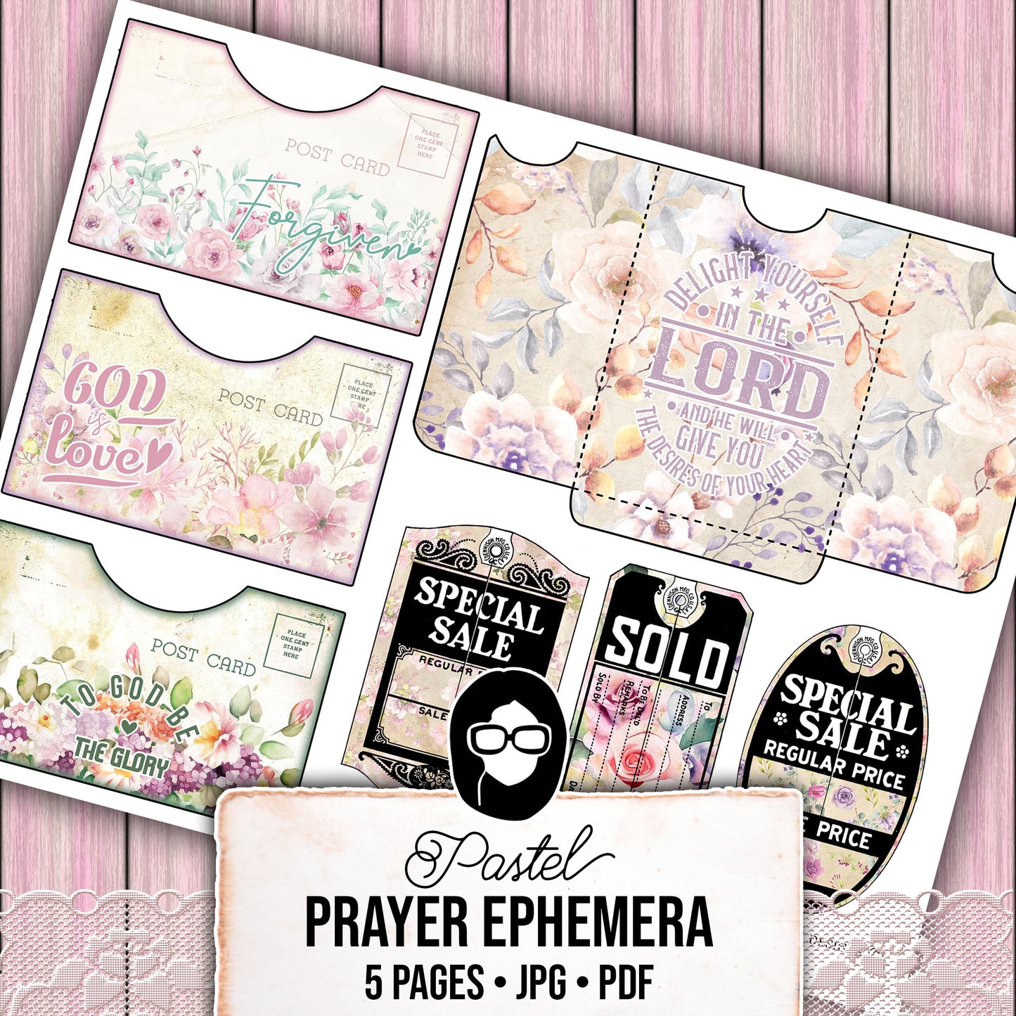 Pastel Journal, Scripture Ephemera -5pg Digital Download- Religious Cards, Prayer Quotes, Bible Verse Cards, Jesus Saves, Faith Printables