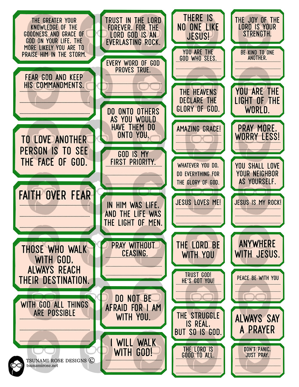 Junk Journal Labels, Faith Encouragement -4pg Digital Download- Scripture Sayings, Bible Verse Printable, Prayer Quotes, Christian Verses