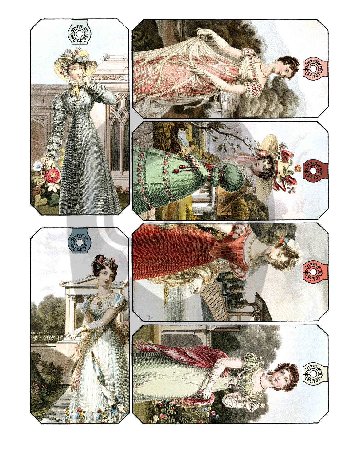 Jane Austen Print - Tag 2.0 - 2 Page Instant Download - pride and prejudice, emma, regency era, junk journal printables, junk journal kit