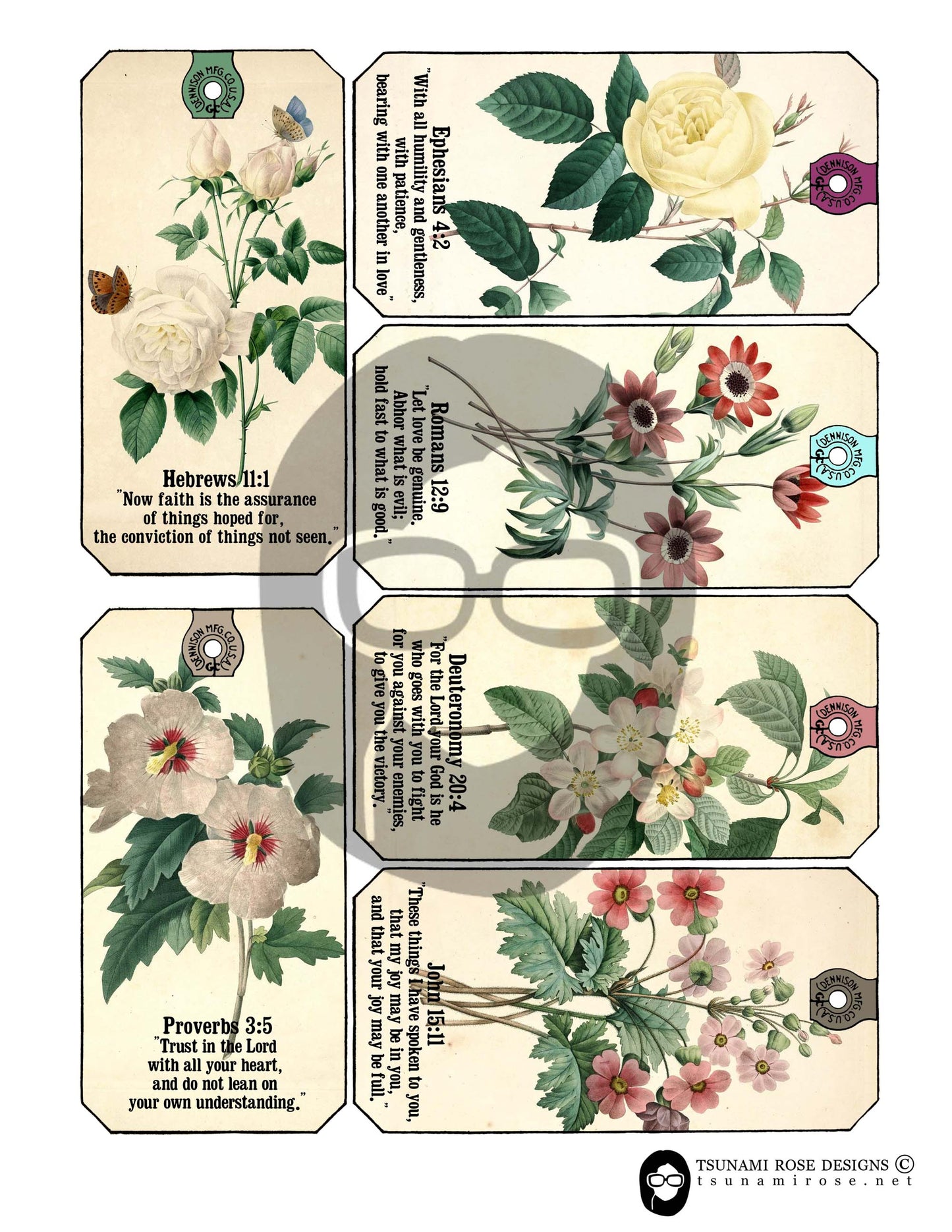 Junk Journal Tags, Bible Scripture Cards -3pg Digital Download- Prayer Quote, Christian Affirmations, Faith Inspired Kit, Religious Ephemera