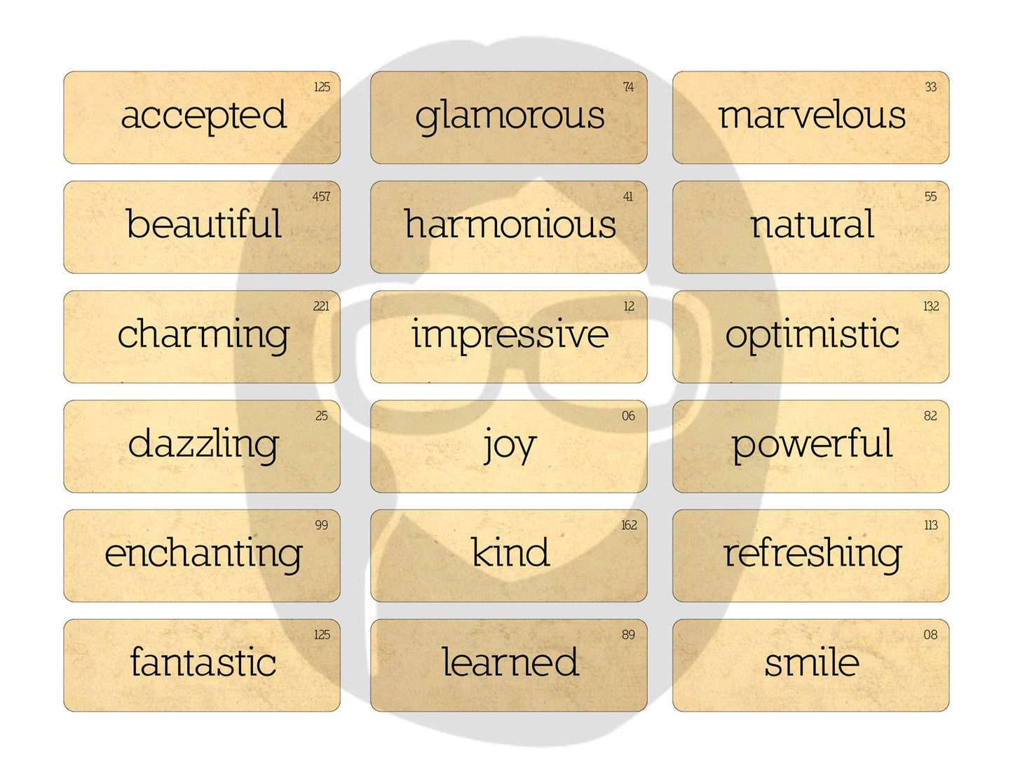Vintage Vocabulary Cards Set #2 - 2 Page Instant Download - ephemera pack, altered art kit, junk journal kit, blank journal cards