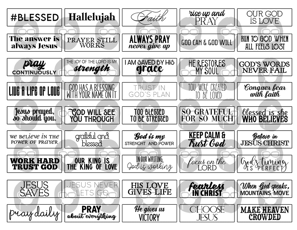 Junk Journal Labels, Faith Encouragement -2pg Digital Download- Scripture Sayings, Bible Verse Printable, Prayer Quotes, Christian Verses