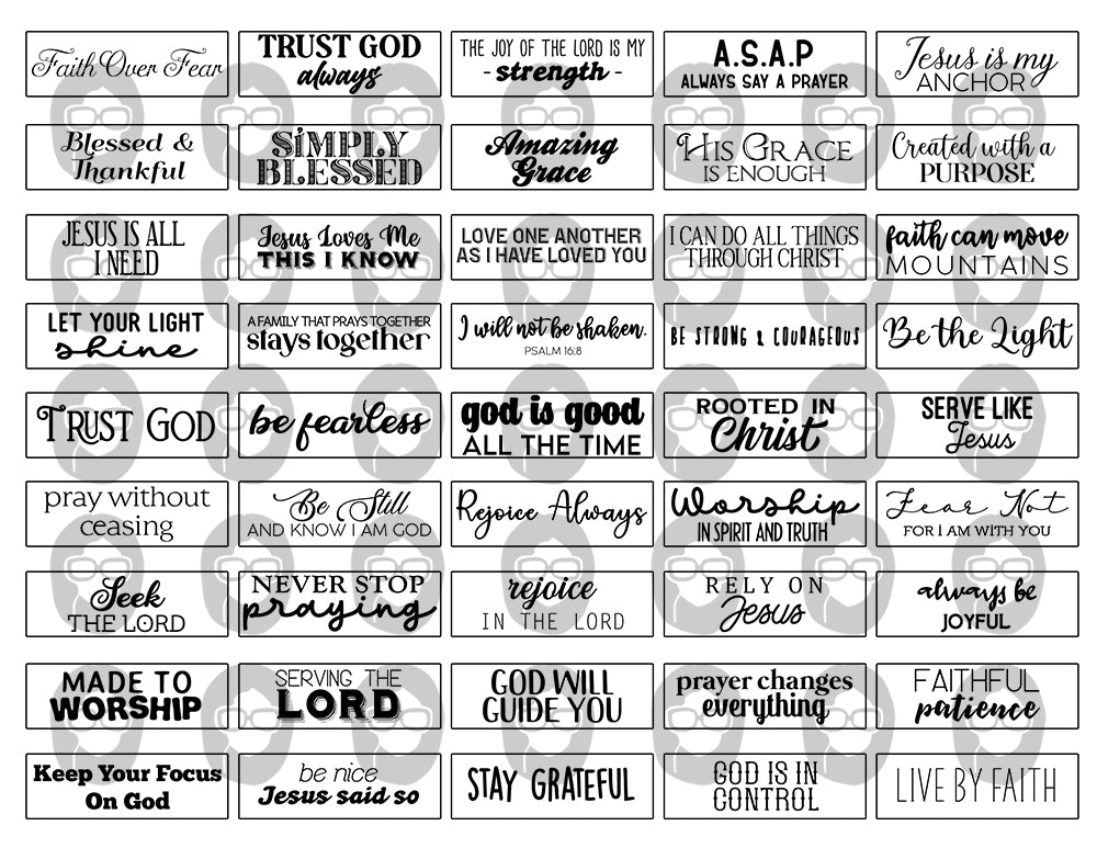 Junk Journal Labels, Faith Encouragement -2pg Digital Download- Scripture Sayings, Bible Verse Printable, Prayer Quotes, Christian Verses