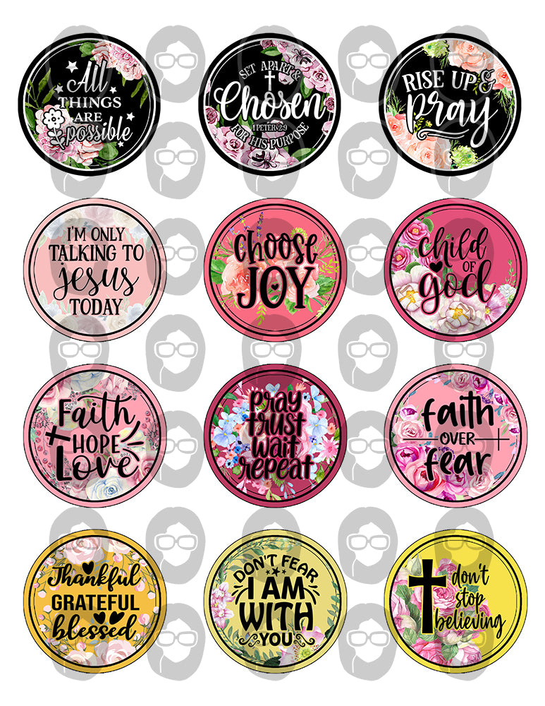 Junk Journal Labels, Faith Encouragement -10pg Digital Download- Scripture Sayings, Bible Verse Printable, Prayer Quotes, Christian Verses
