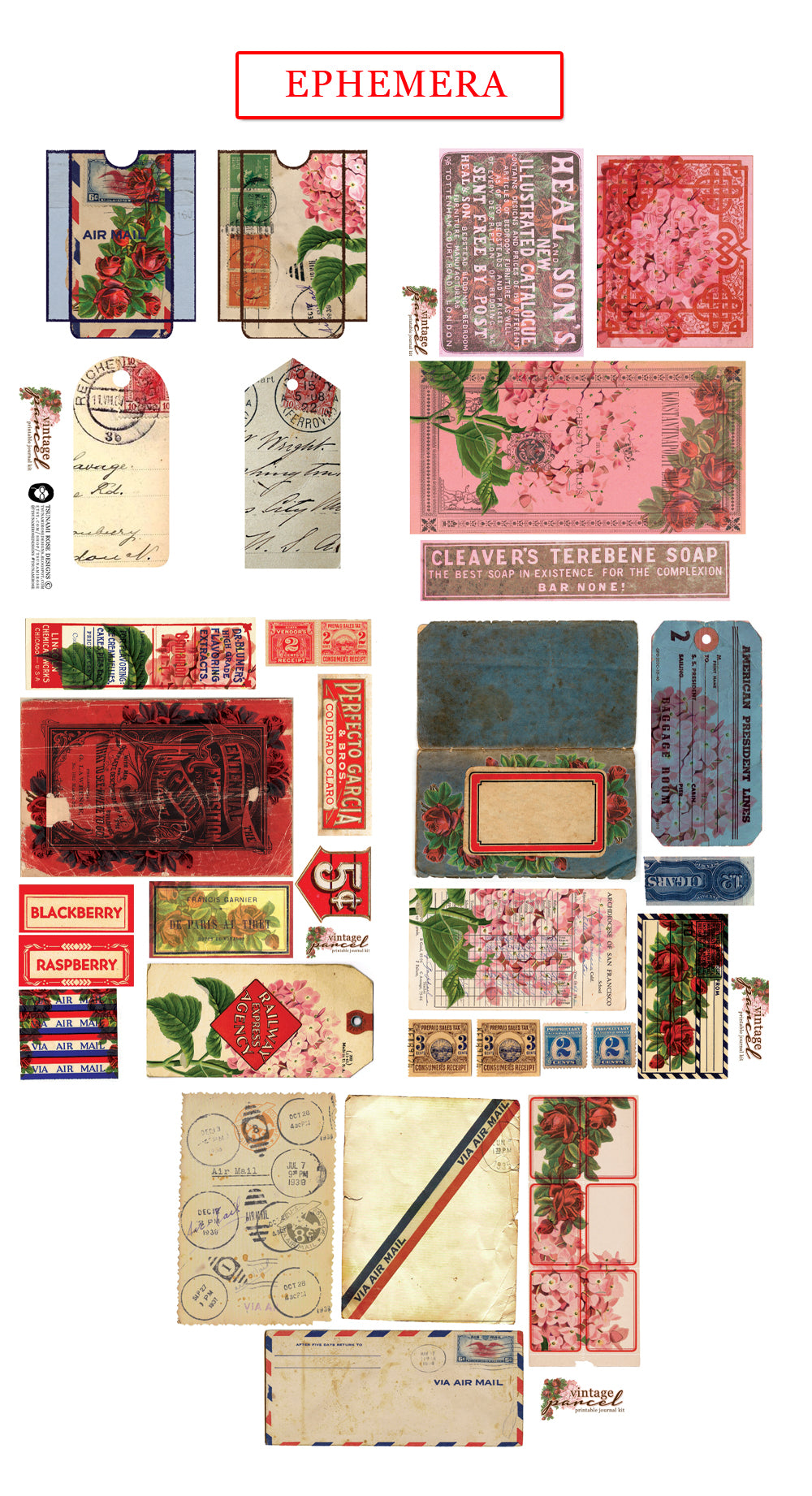 Writing Journals - Vintage Parcel - 26 Journal Pages, digital paper packs, grungy pages digital, lined notebook, digital journal kit