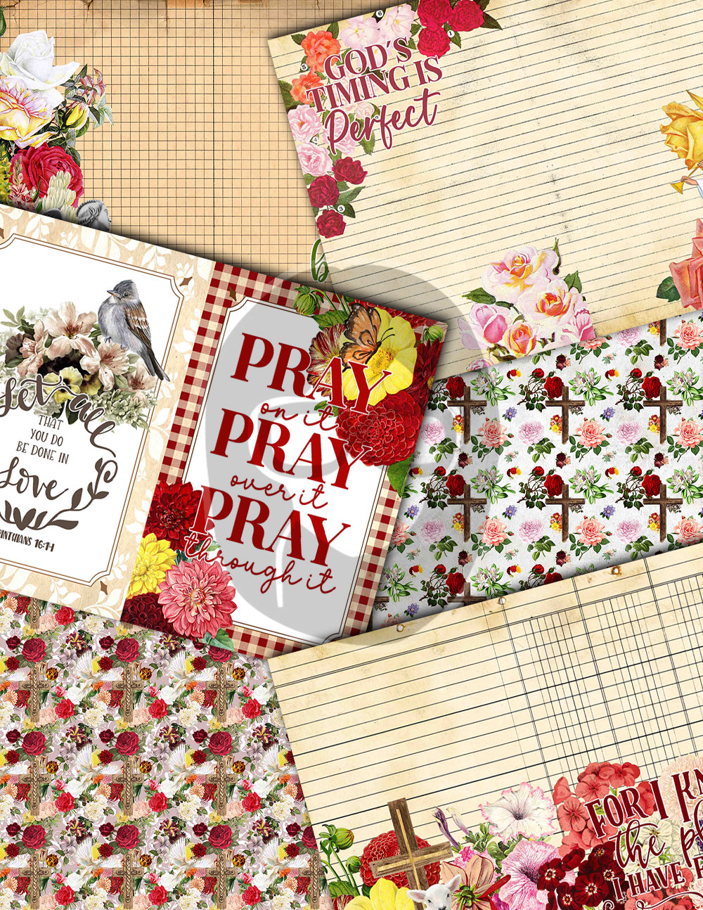 Scripture Journal Printable, Religious Quotes -40pg Digital Download- Faith Inspired, Catholic Notecards, Affirmation Cards, Devotional Kits