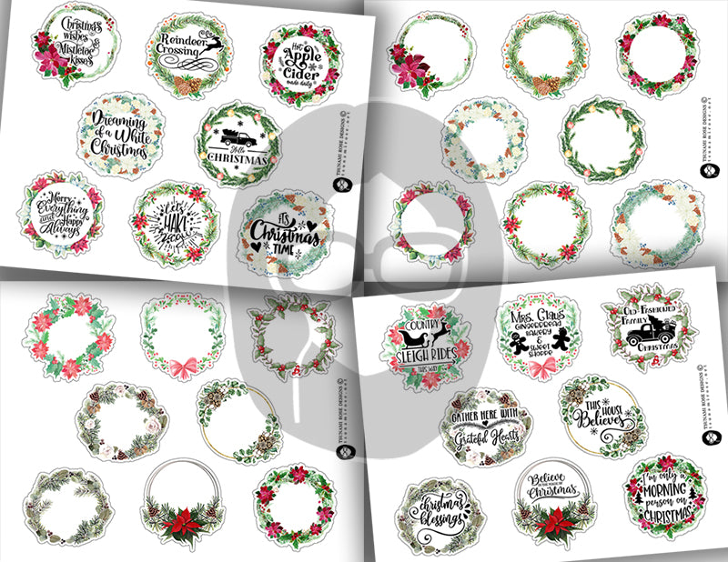 Christmas Quotes, Fussy Cut Words -12pg Digital Download- Christmas sayings, Journaling quotes, Santa Quote, Scrapbook titles, PNG Files