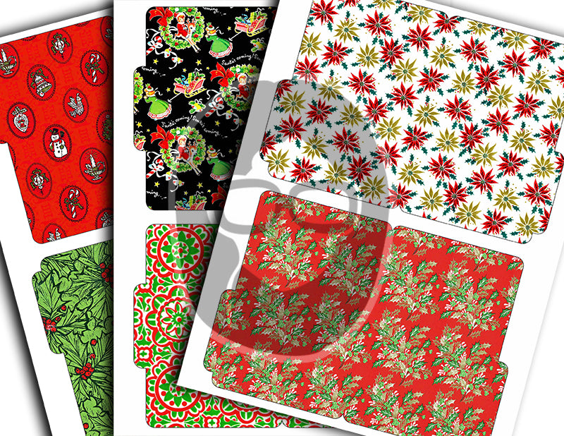 Junk Journal Ephemera, Journaling Folders -30pg Instant Download- Christmas Ephemera, Holiday Cards, Mini File Folder, December Daily Kit