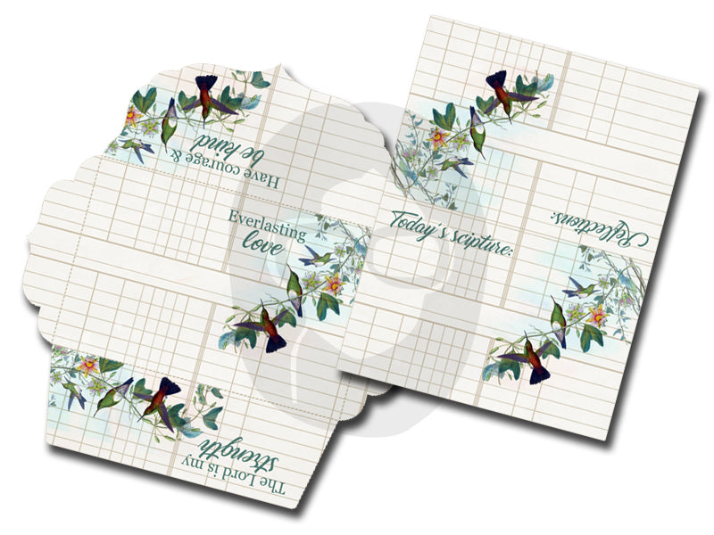 Printable Envelopes - Prayer Journaling Hummingbirds Set #4 - 8 Page Instant download - envelope templates, faith, mini envelopes